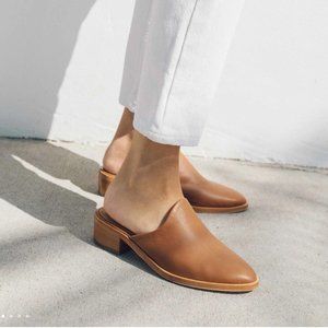 Soludos Tan Leather Venetian Mules Size 8.5